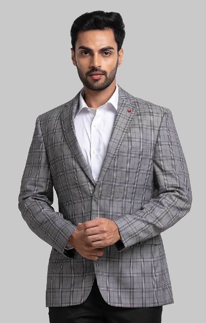 Raymond Contemporary Fit Grey Blazer For Men