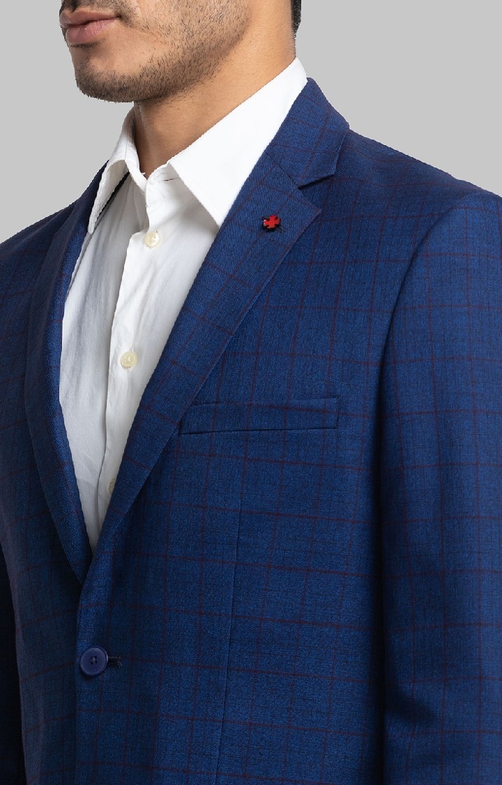 Raymond | Raymond Contemporary Fit Blue Blazer For Men 5
