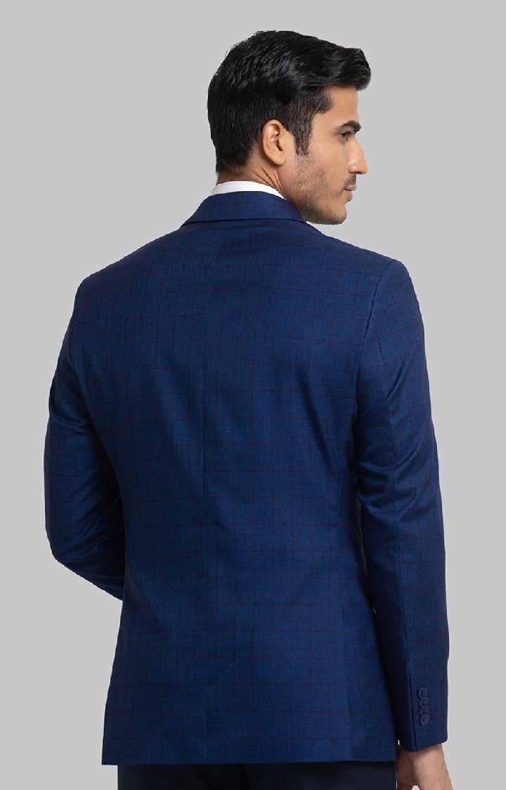Raymond | Raymond Contemporary Fit Blue Blazer For Men 4