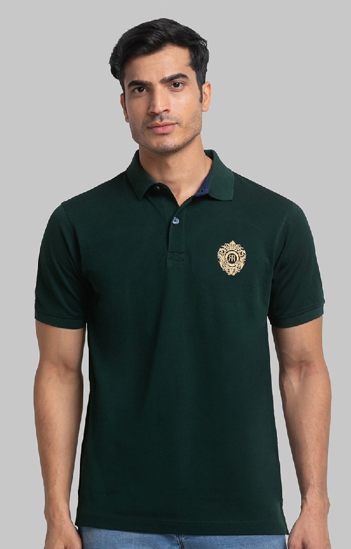 Raymond | Raymond Contemporary Fit Green T-Shirt For Men 0