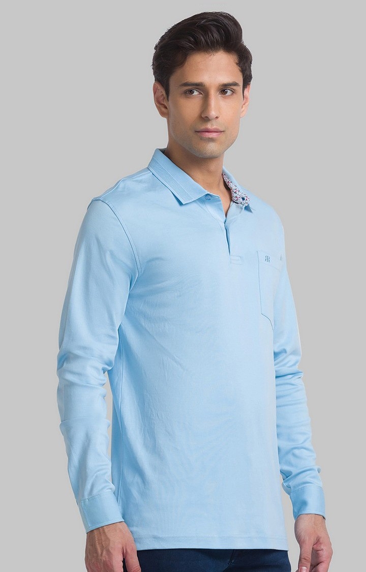 Raymond | Raymond Contemporary Fit Blue T-Shirt For Men 2