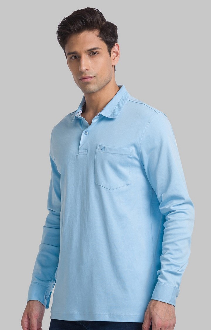 Raymond | Raymond Contemporary Fit Blue T-Shirt For Men 3