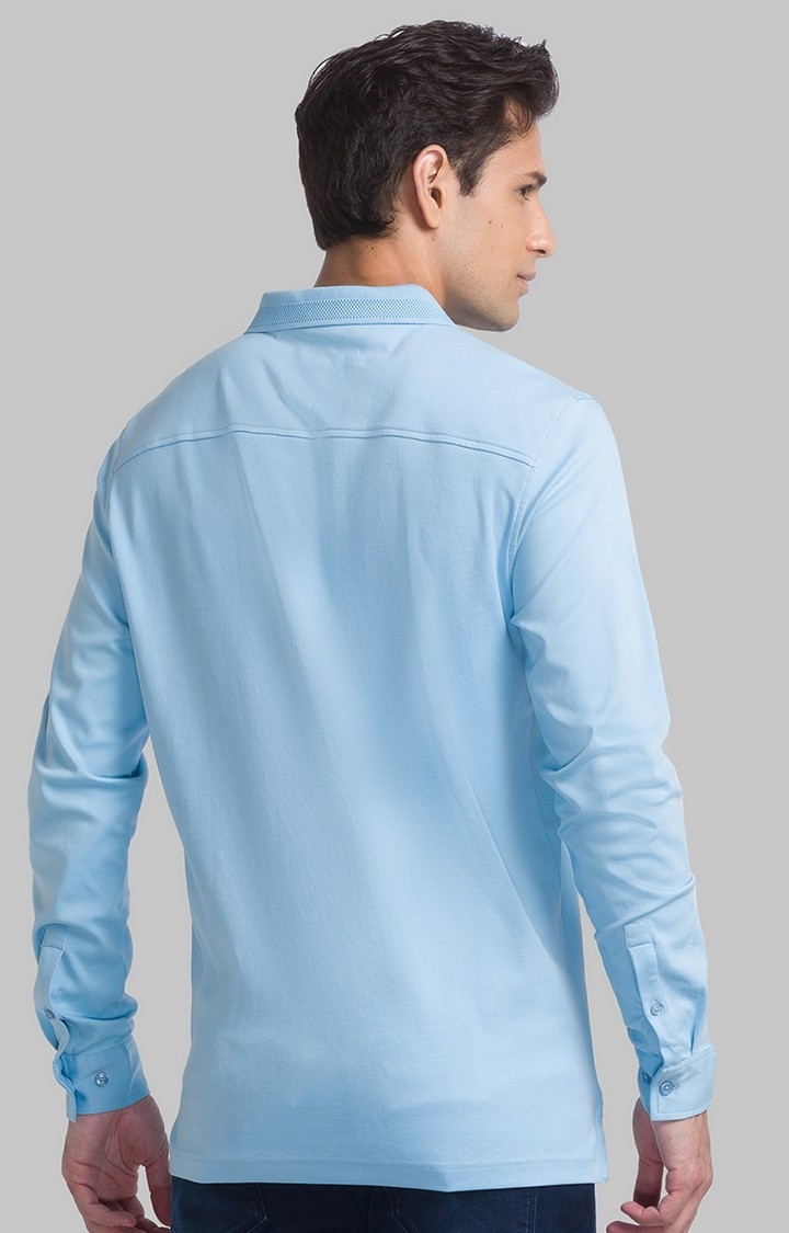 Raymond | Raymond Contemporary Fit Blue T-Shirt For Men 4
