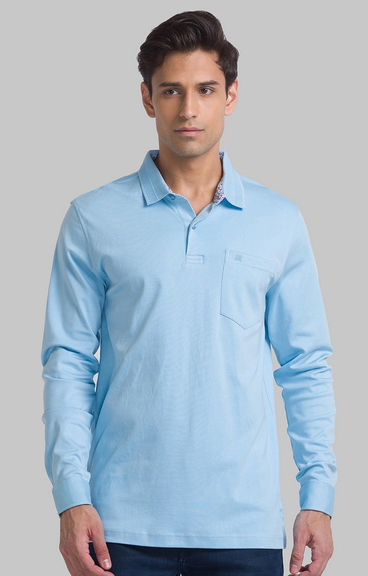 Raymond | Raymond Contemporary Fit Blue T-Shirt For Men 0