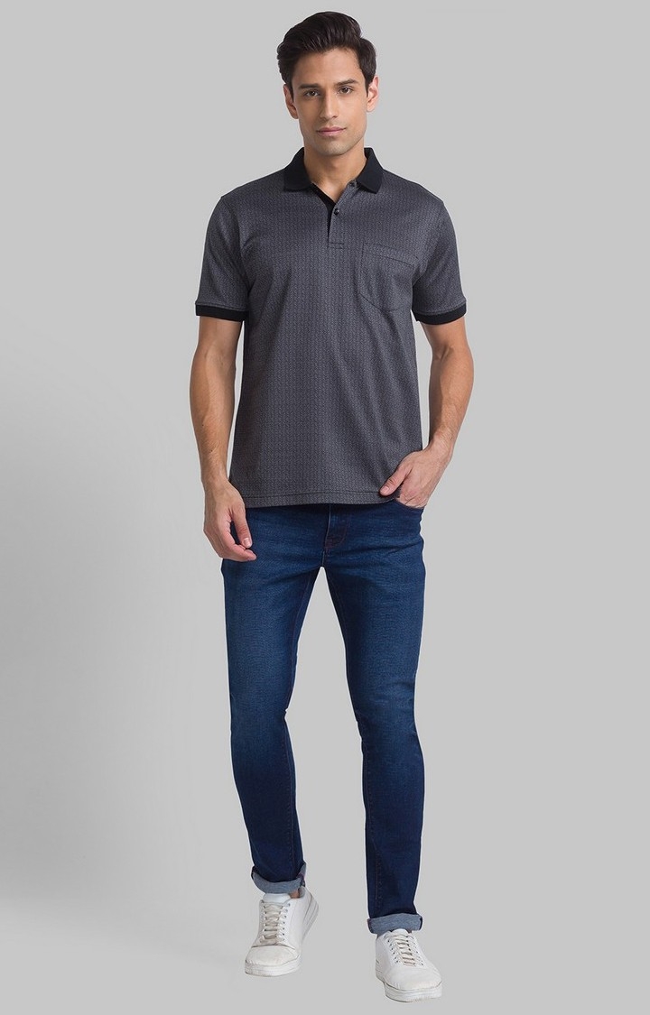 Raymond | Raymond Contemporary Fit Black T-Shirt For Men 1
