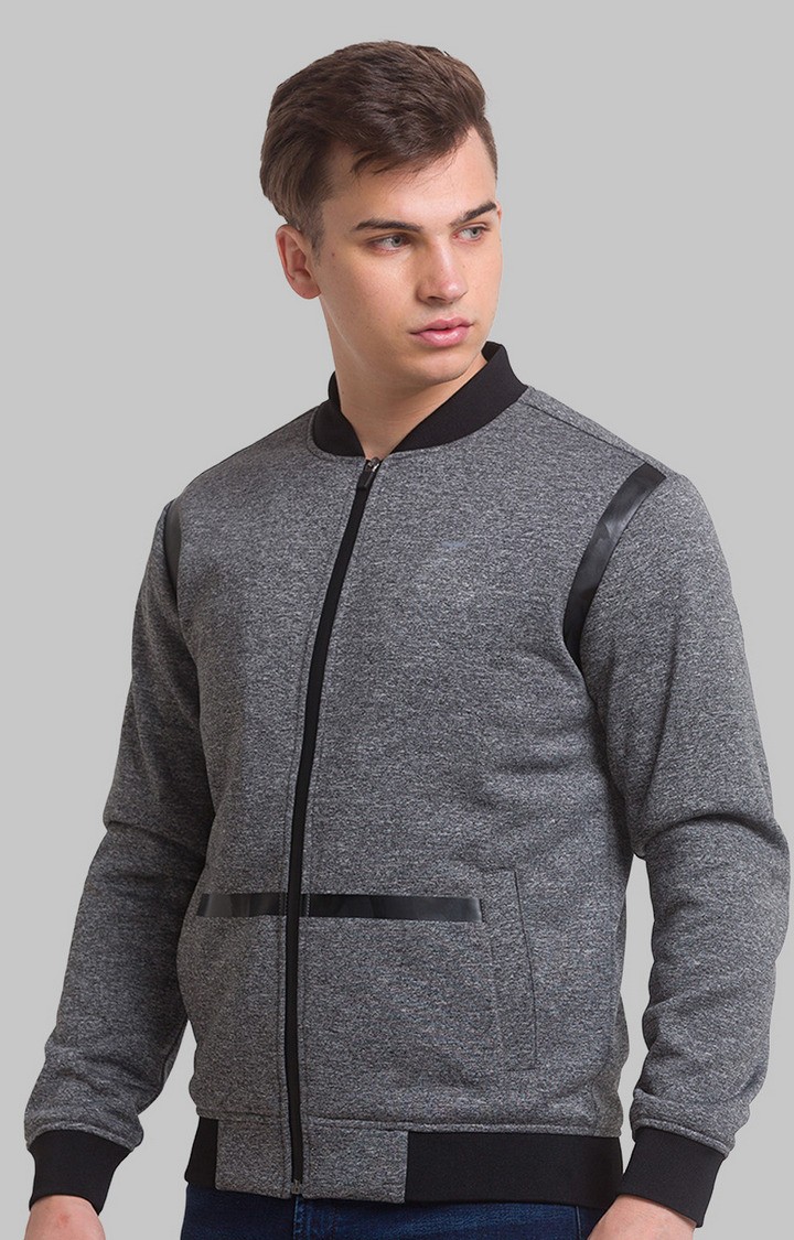 Park Avenue Regular Fit Grey Bomber Jackets For Men