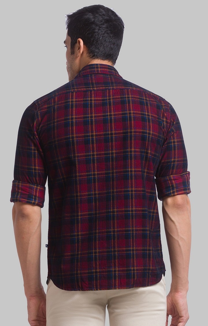PARX | PARX Red Checks Slim Fit Casual Shirts For Men 4
