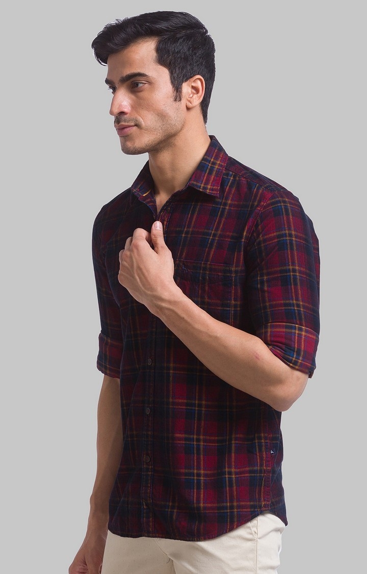 PARX | PARX Red Checks Slim Fit Casual Shirts For Men 3