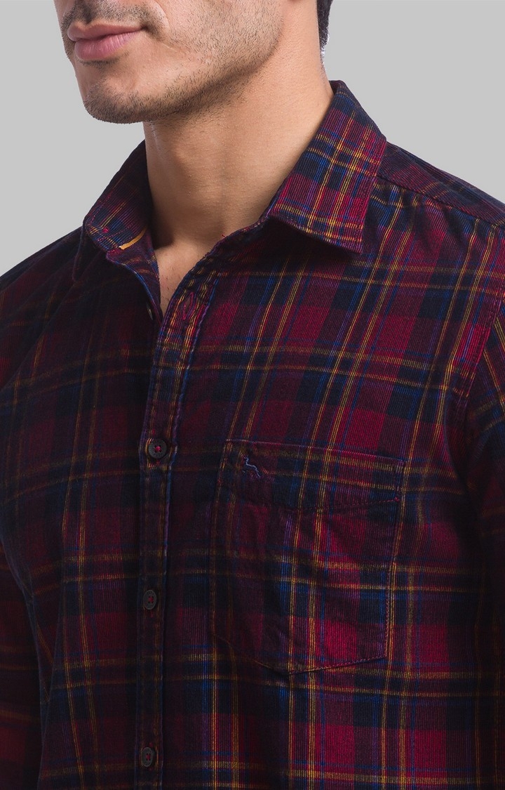 PARX | PARX Red Checks Slim Fit Casual Shirts For Men 5