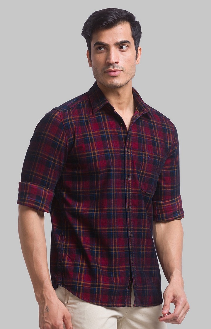 PARX | PARX Red Checks Slim Fit Casual Shirts For Men 2