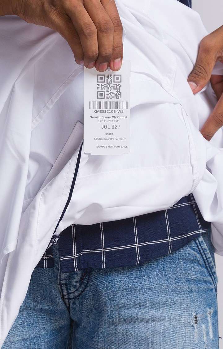 PARX White Solid Slim Fit Casual Shirts For Men