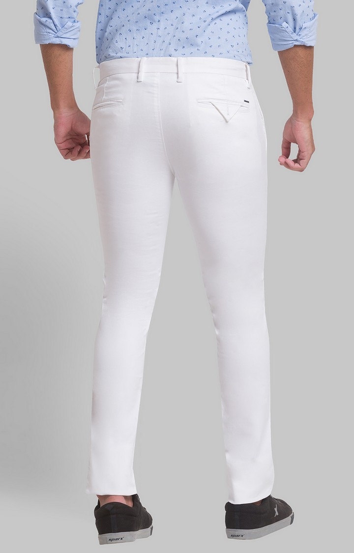 PARX | PARX Super Slim Fit White Casual Pant For Men 4