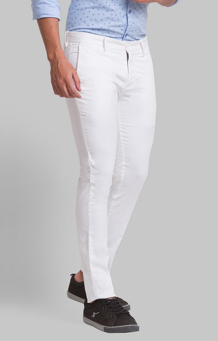 PARX | PARX Super Slim Fit White Casual Pant For Men 2