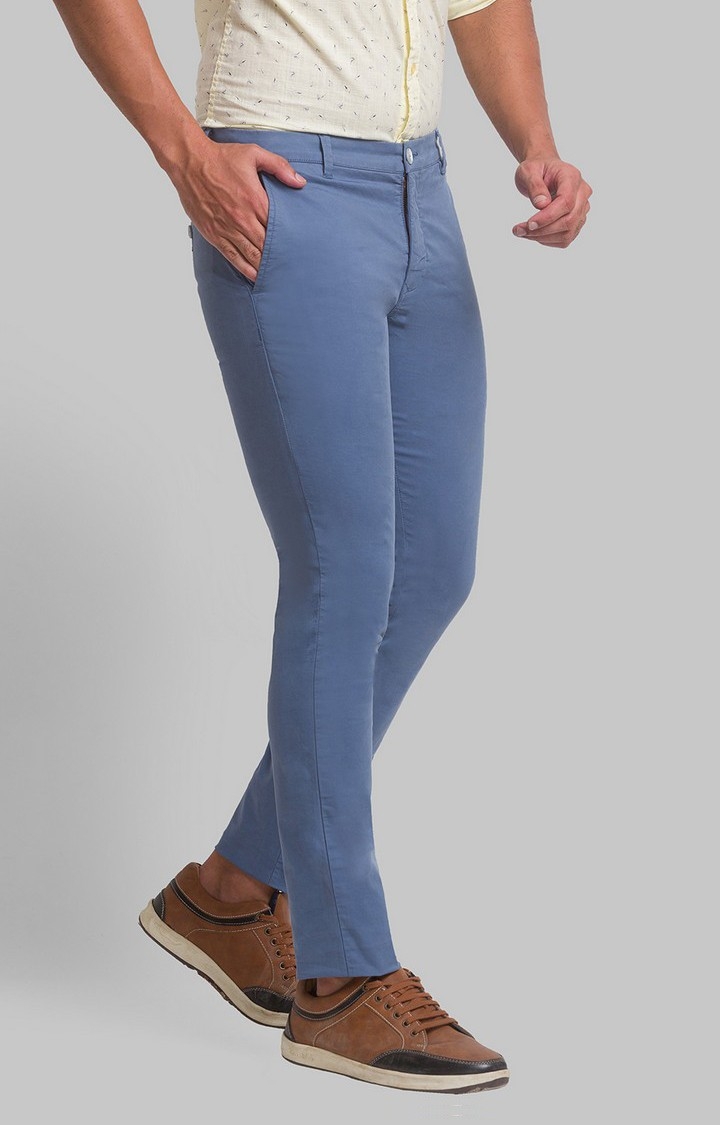 PARX | PARX Super Slim Blue Casual Pant For Men 2