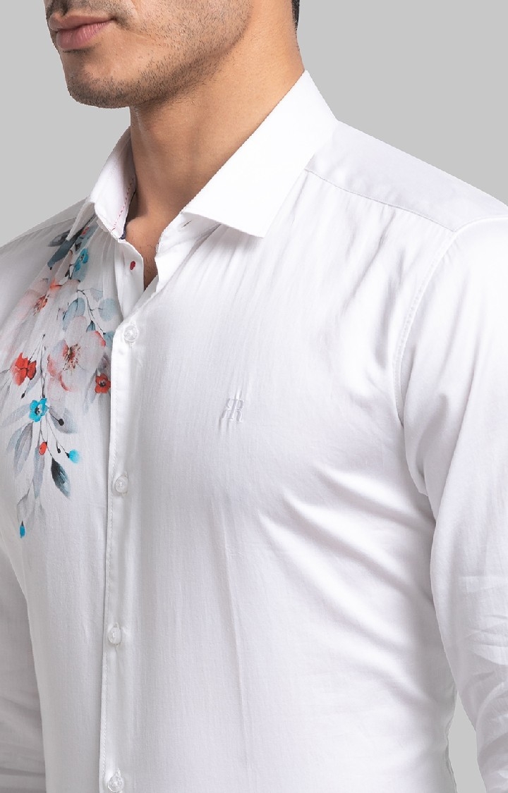 Raymond | Raymond White Print Slim Fit Casual Shirts For Men 5