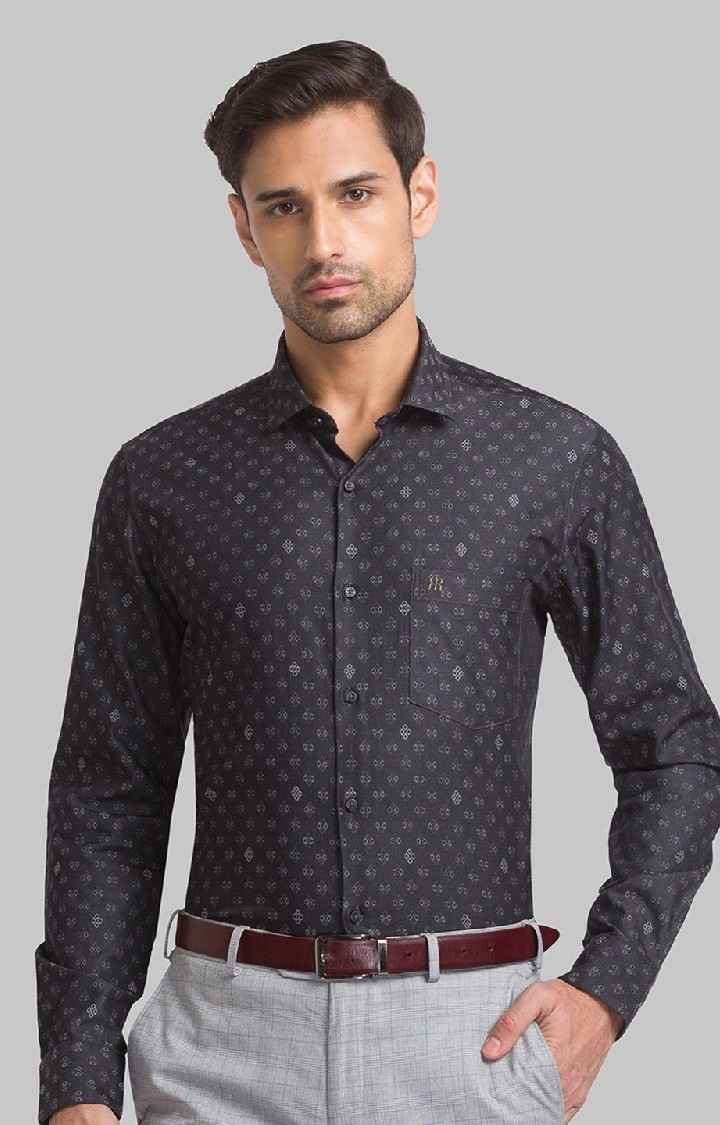 Raymond | Raymond Green Jacquard Contemporary Fit Casual Shirts For Men 0