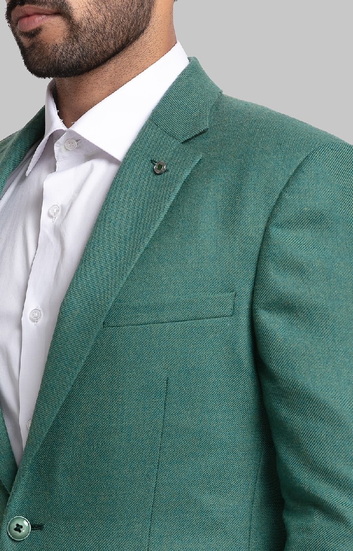 Raymond | Raymond Contemporary Fit Green Blazer For Men 5