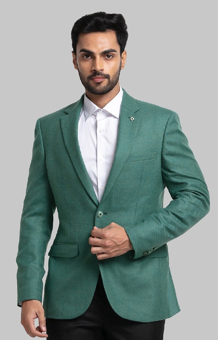 Raymond | Raymond Contemporary Fit Green Blazer For Men 0