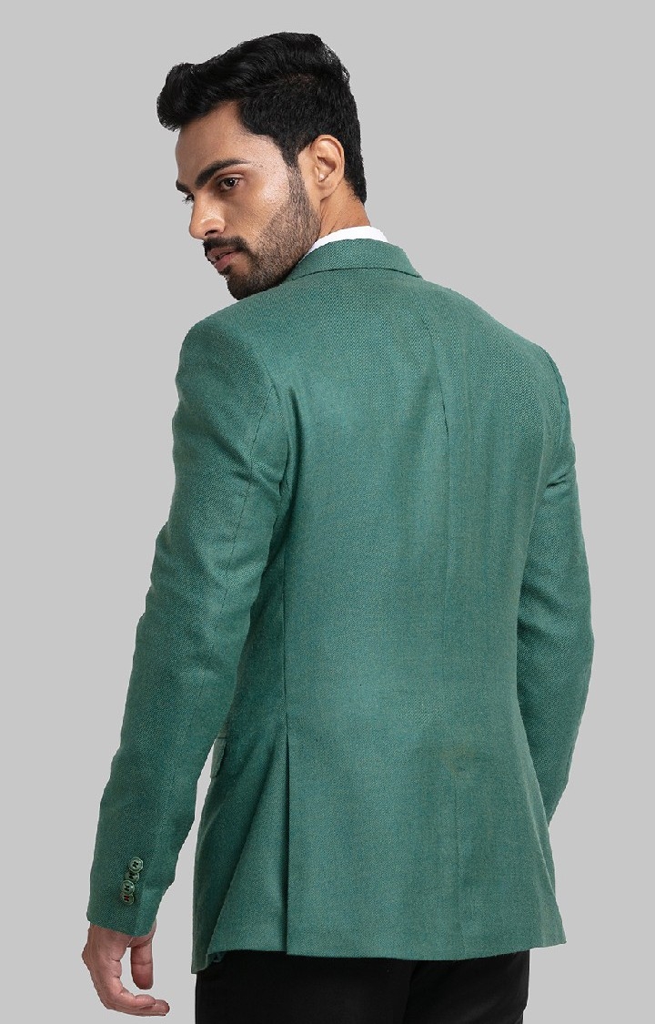 Raymond | Raymond Contemporary Fit Green Blazer For Men 4