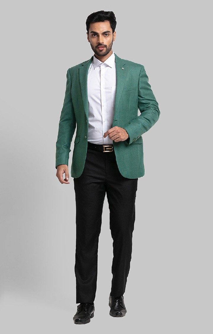 Raymond | Raymond Contemporary Fit Green Blazer For Men 1