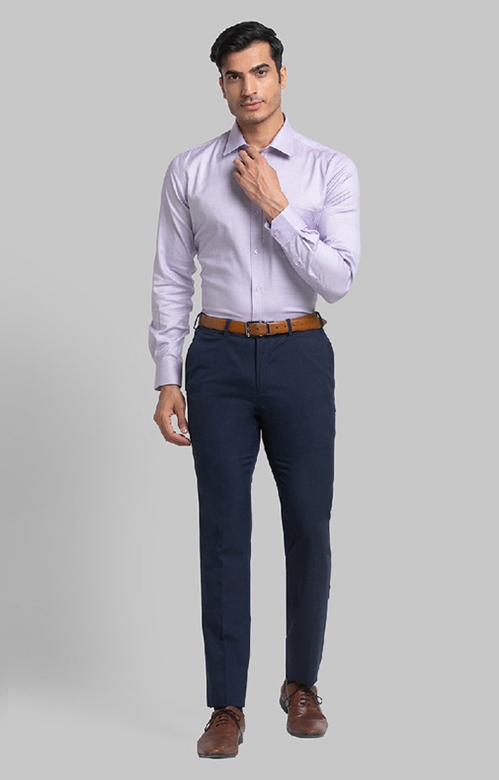 Raymond | Raymond Slim Fit Blue Formal Trouser For Men 1