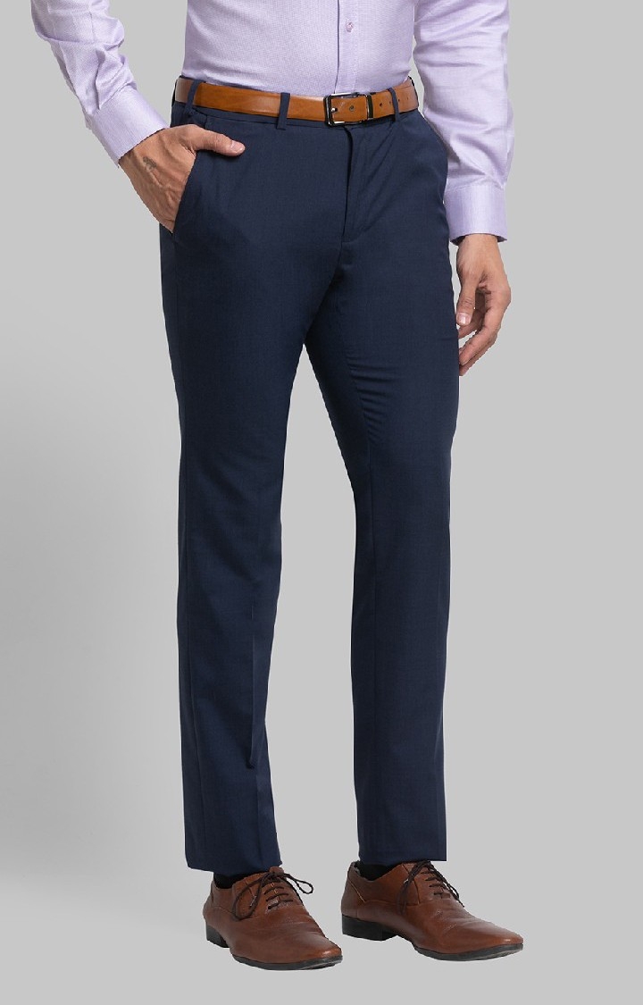 Raymond | Raymond Slim Fit Blue Formal Trouser For Men 2