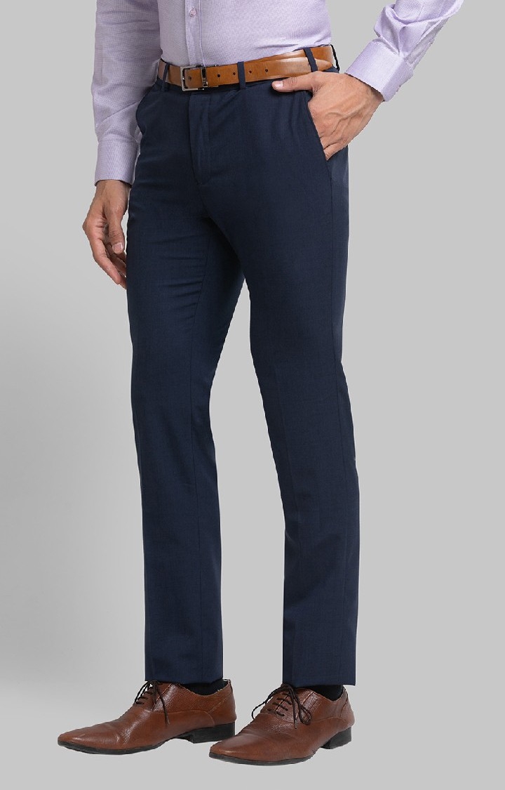 Raymond | Raymond Slim Fit Blue Formal Trouser For Men 3