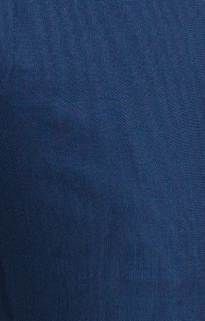 Raymond Contemporary Fit Blue Formal Trouser For Men