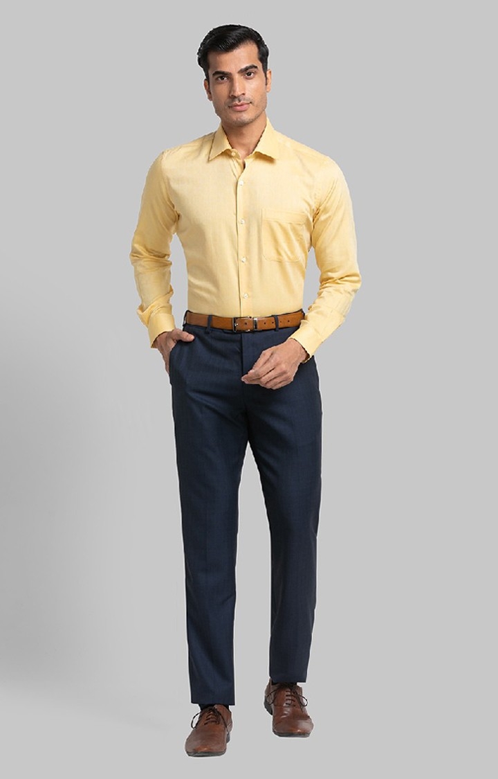 Raymond | Raymond Contemporary Fit Blue Formal Trouser For Men 1