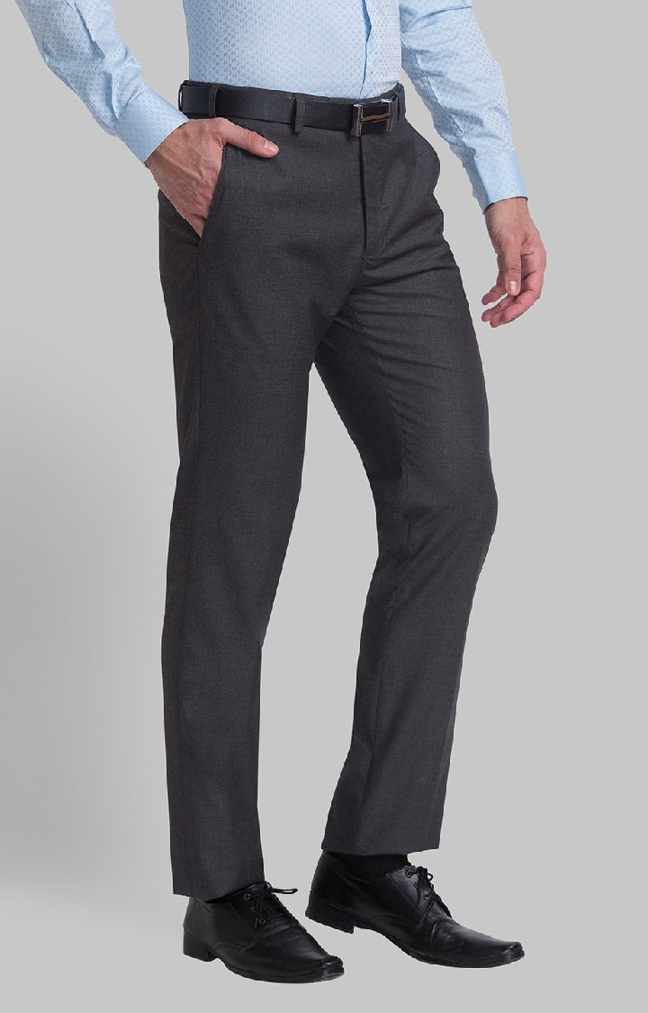 Raymond | Raymond Contemporary Fit Grey Formal Trouser For Men 2