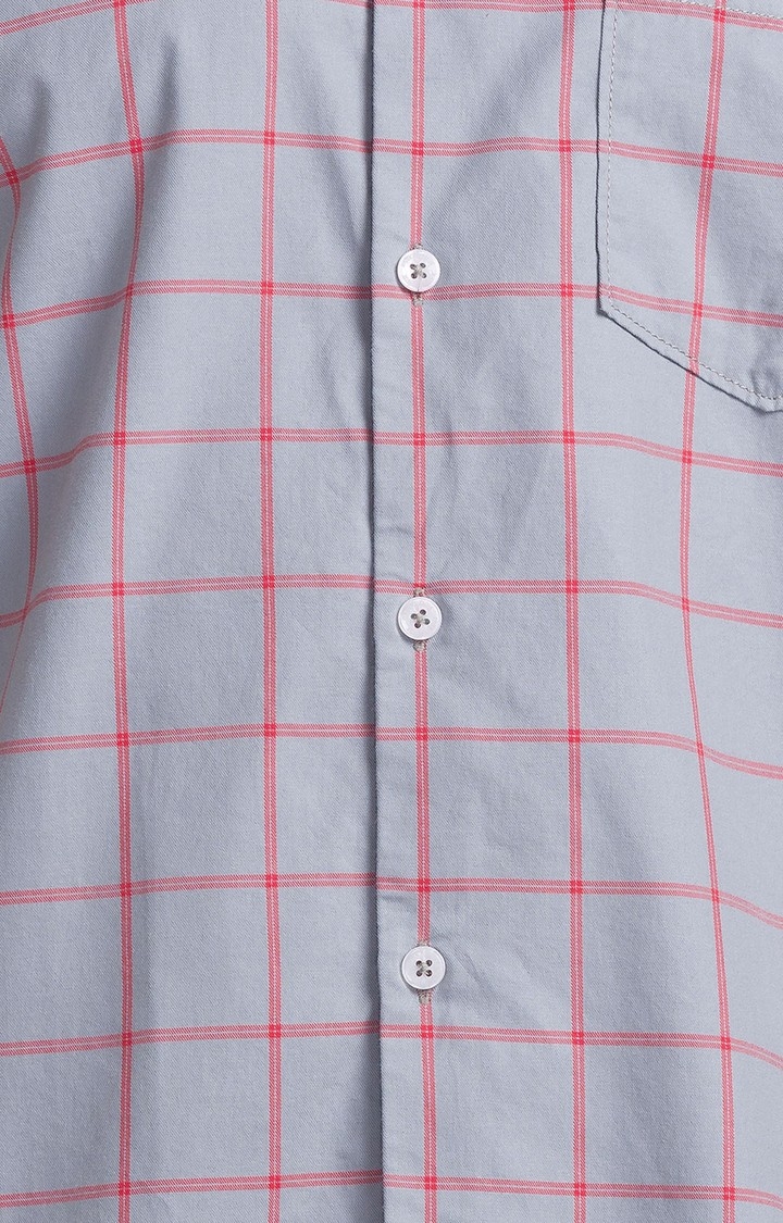 Park Avenue | Park Avenue Grey Checks Slim Fit Casual Shirts For Men 6