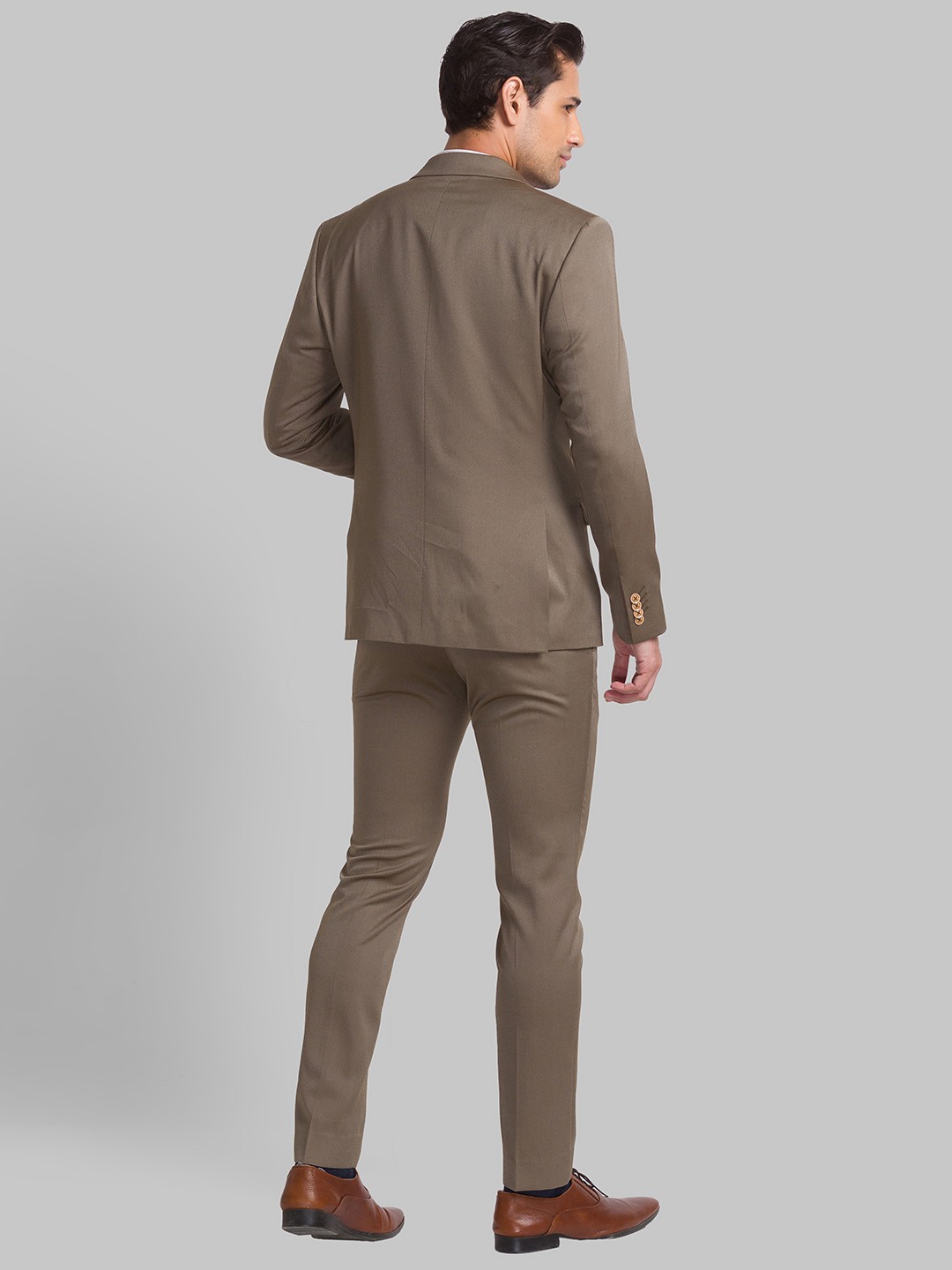 Park Avenue Regular Dark Khaki Suit For Men