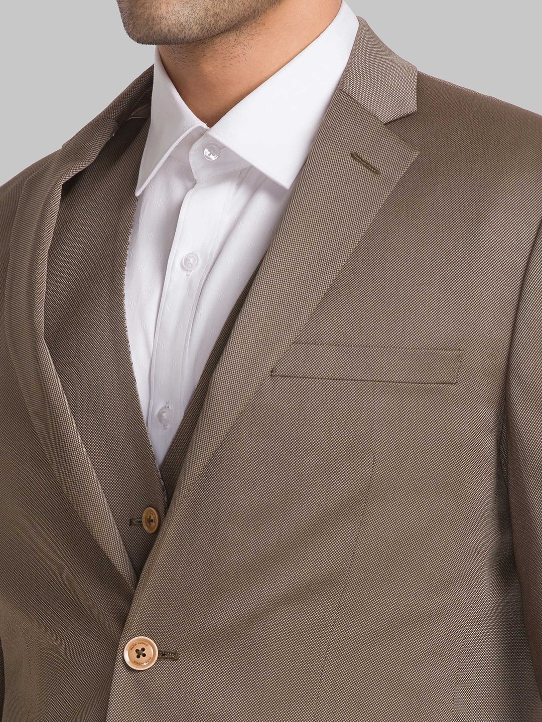 Park Avenue Regular Dark Khaki Suit For Men