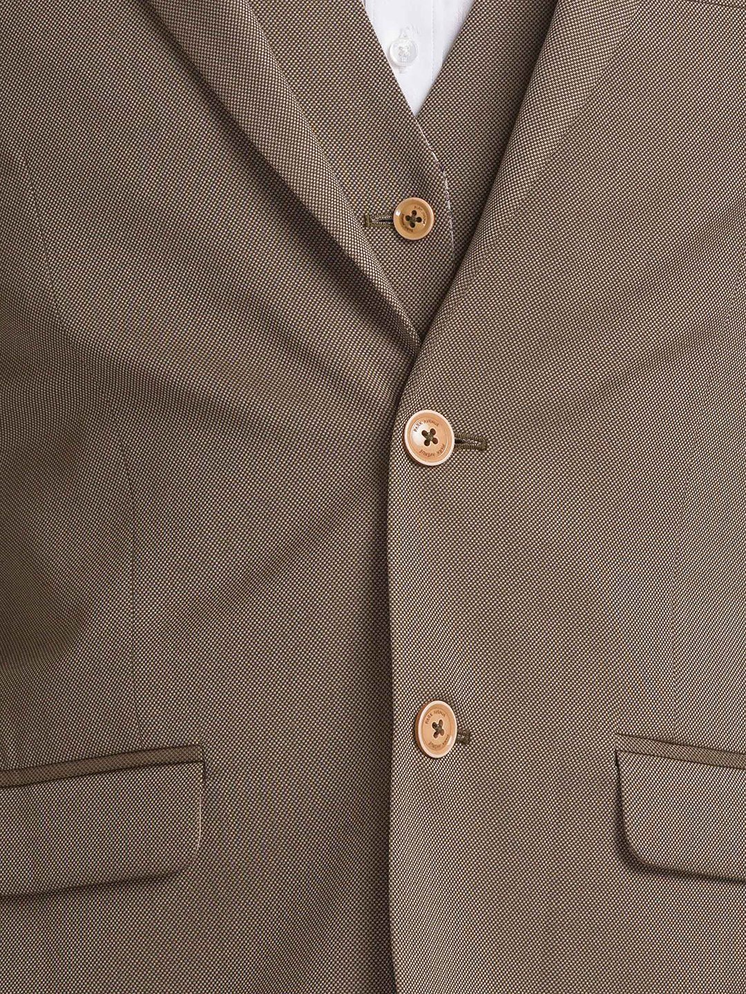 Park Avenue Regular Dark Khaki Suit For Men