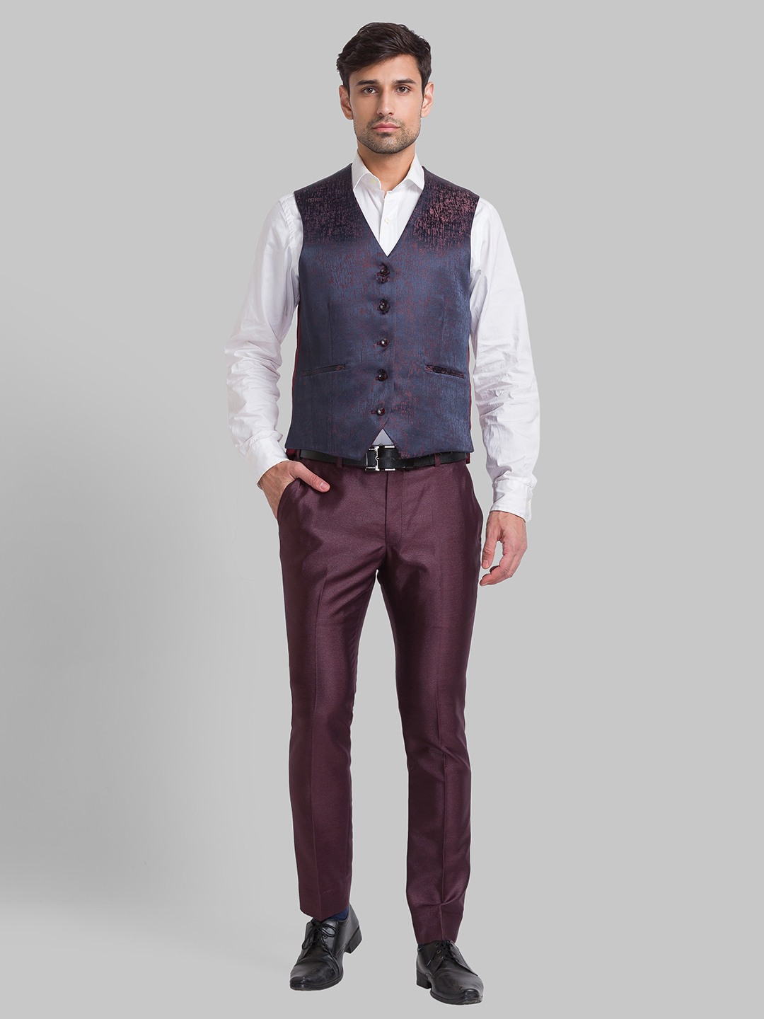 Park Avenue Slim Dark Violet Suit For Men