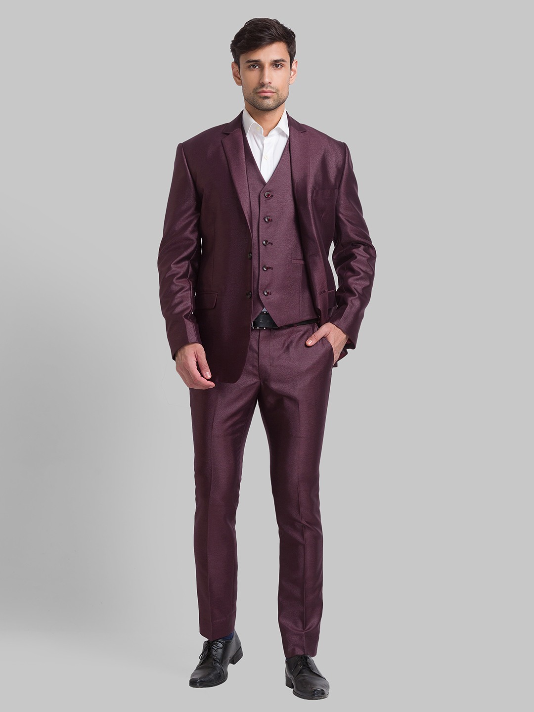 Park Avenue Slim Dark Violet Suit For Men