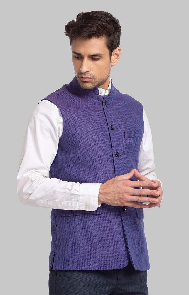 Park Avenue Slim Fit Purple Waistcoat For Men