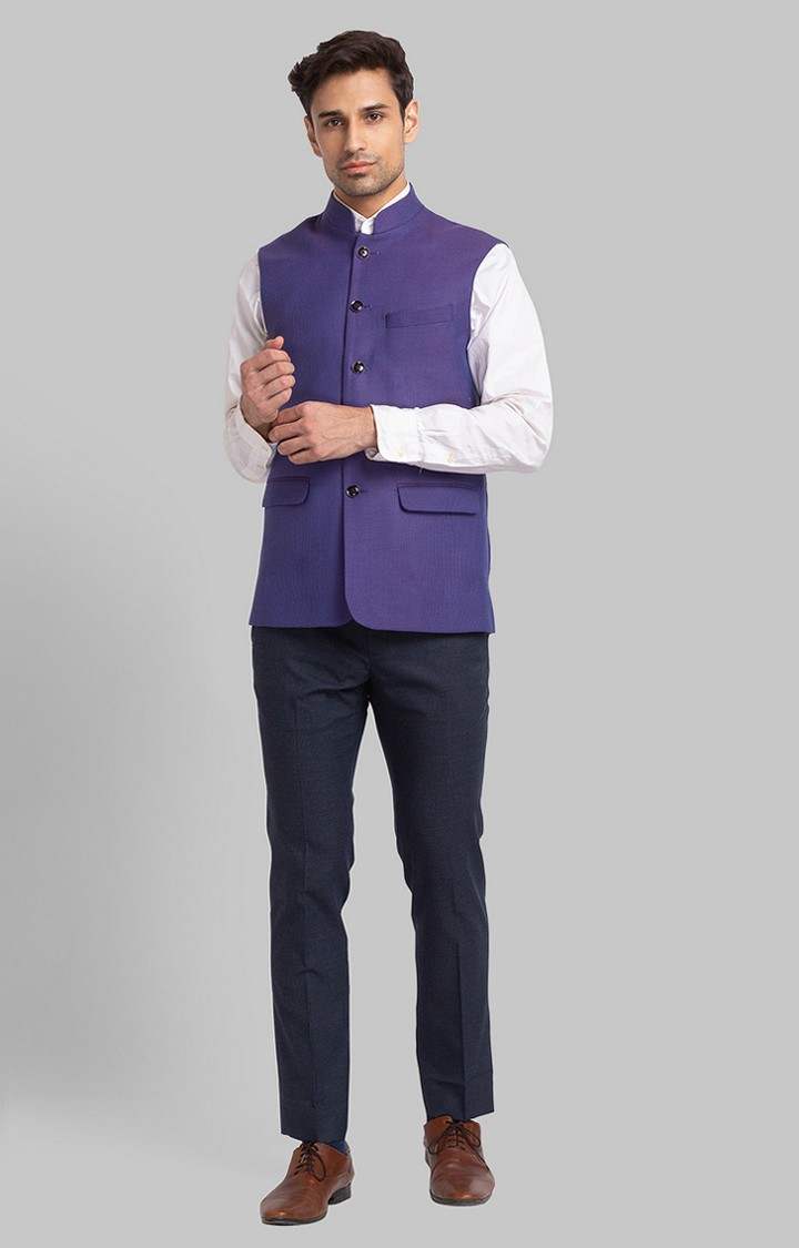 Park Avenue Slim Fit Purple Waistcoat For Men