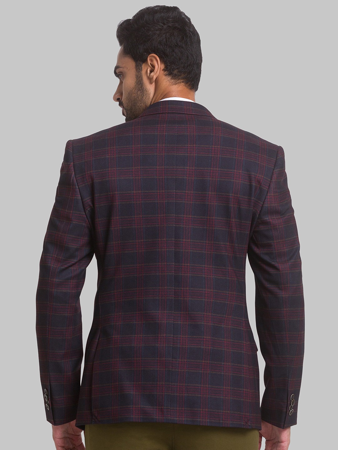 Park Avenue Active Fit Dark Maroon Blazer For Men