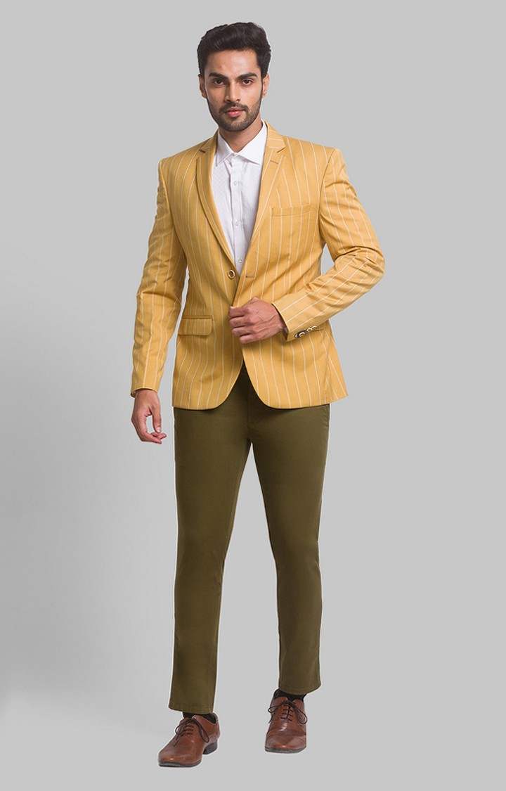 Park Avenue Neo Fit Yellow Blazer For Men