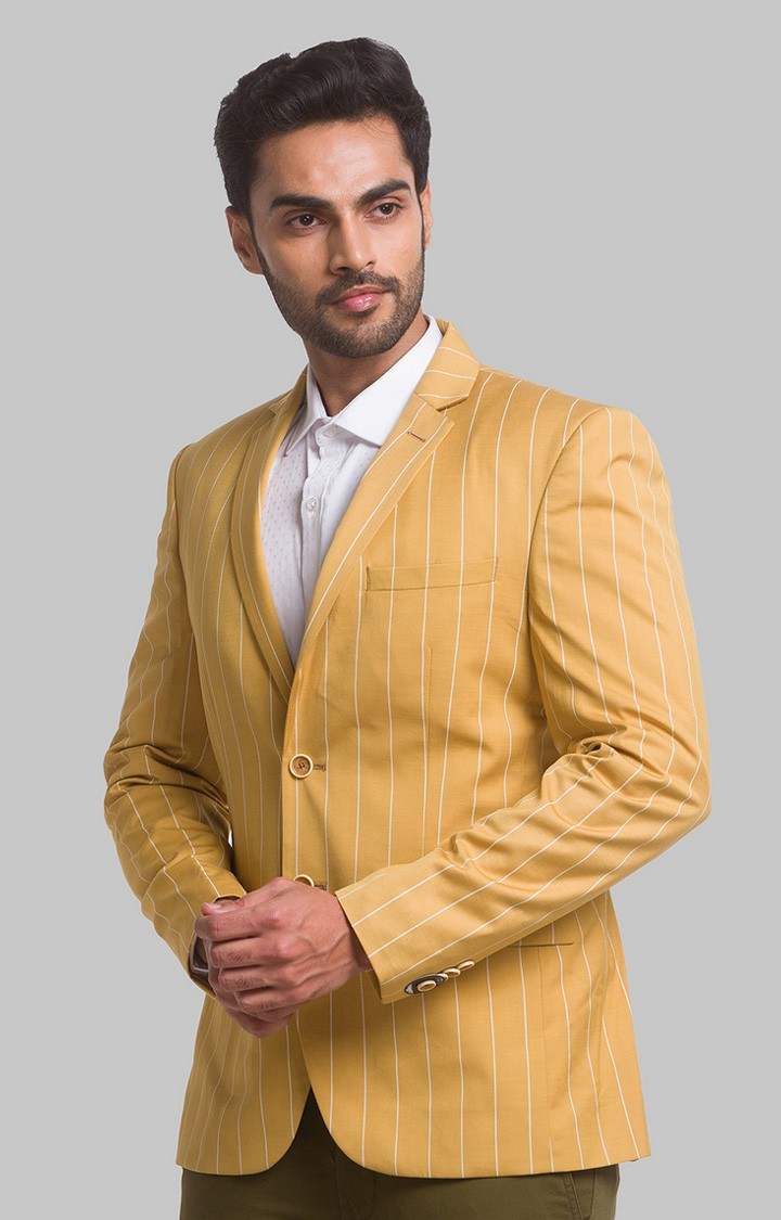 Park Avenue Neo Fit Yellow Blazer For Men