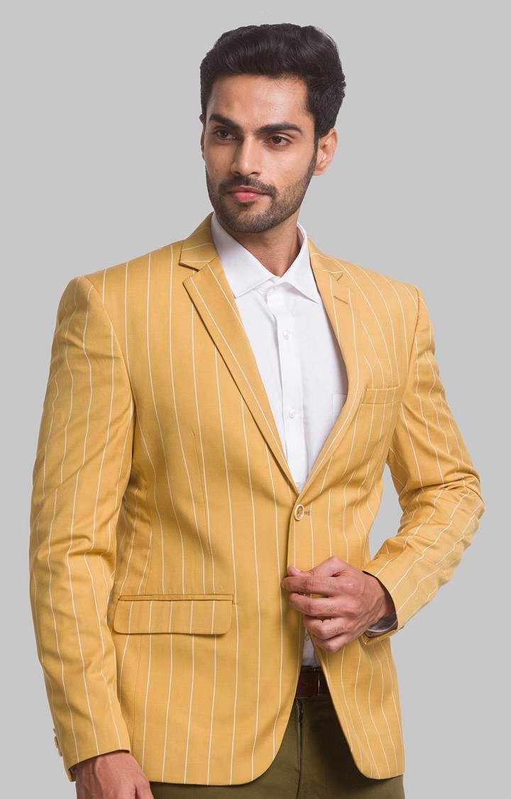 Park Avenue Neo Fit Yellow Blazer For Men
