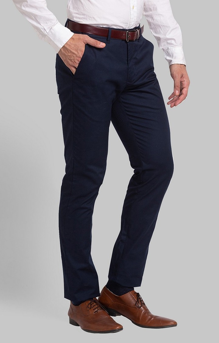 Buy WILLS LIFESTYLE Mens Slim Fit Solid Formal Trouser  Shoppers Stop