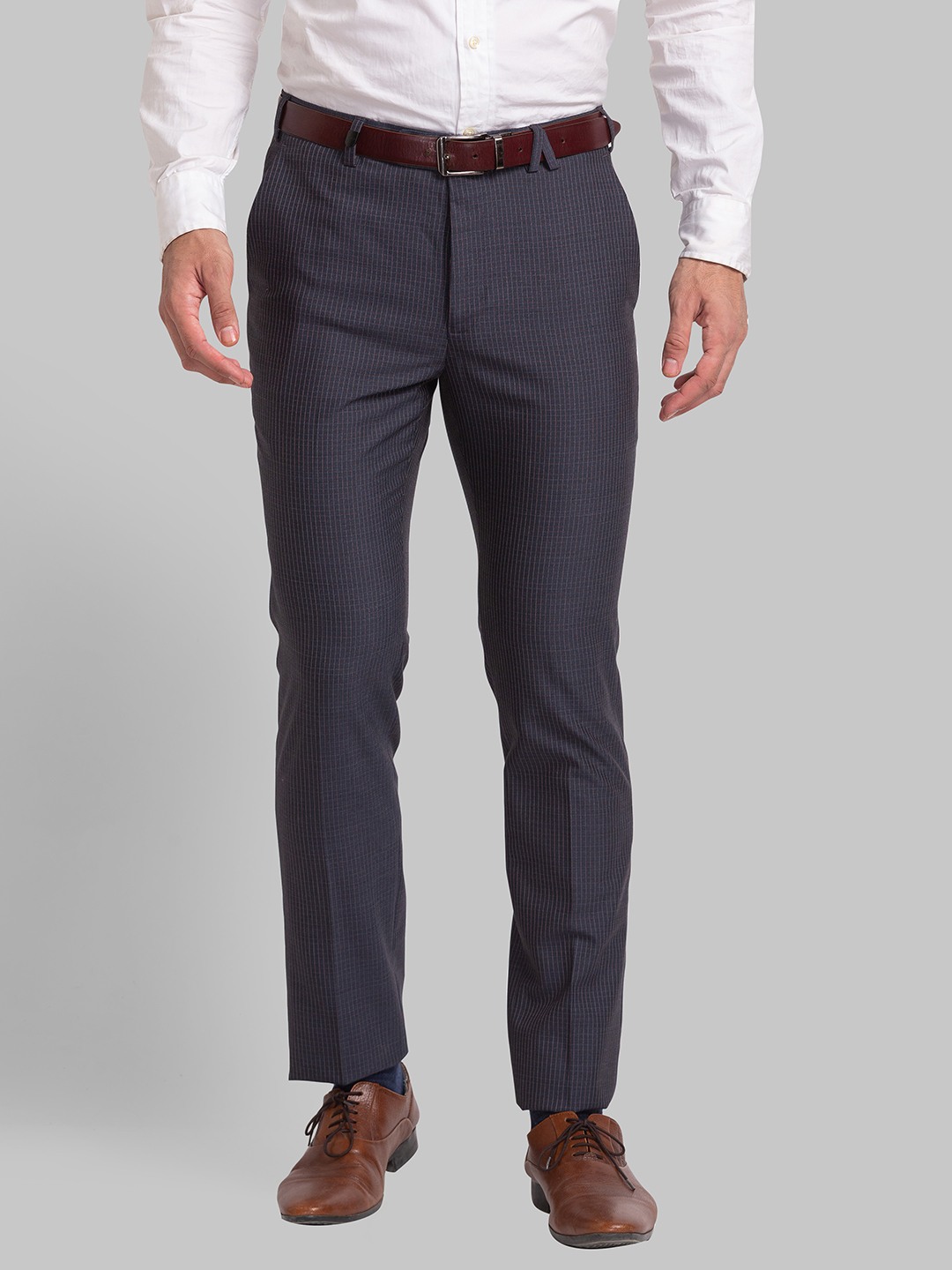Park Avenue Slim Dark Grey Trouser For Men