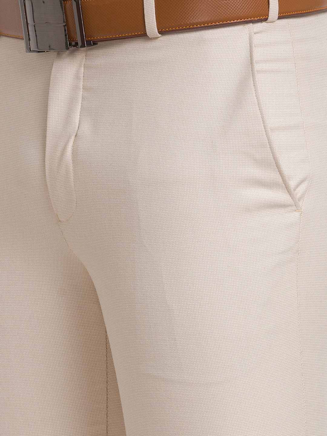 Park Avenue Super Slim Fit Medium Fawn Formal Trouser For Men