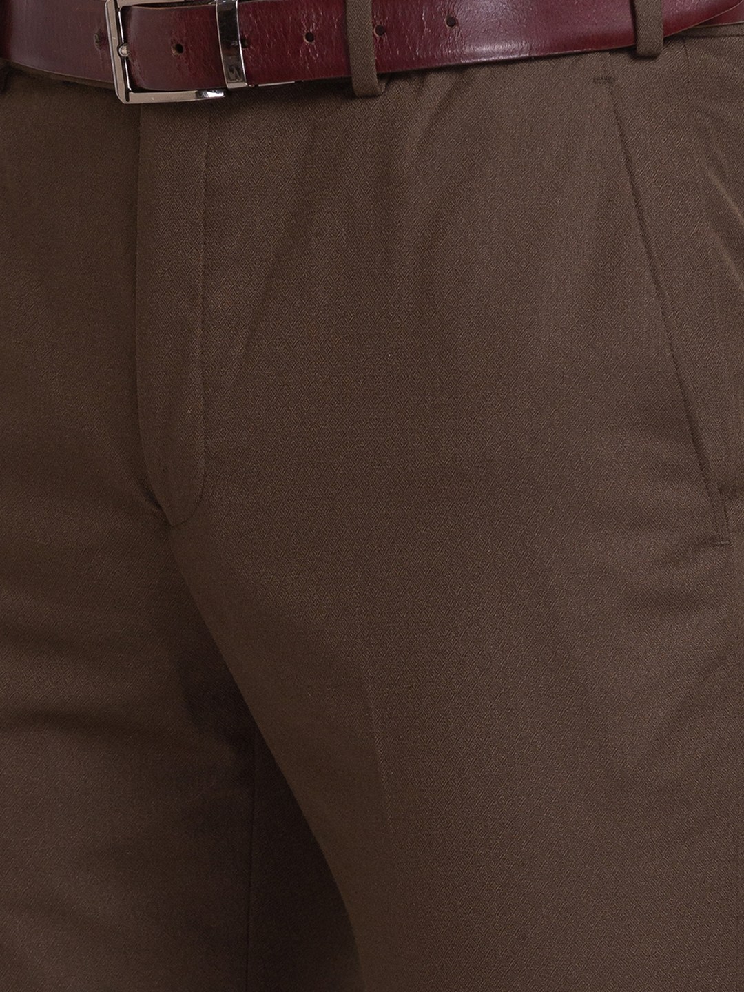 Park Avenue Super Slim Fit Dark Brown Formal Trouser For Men