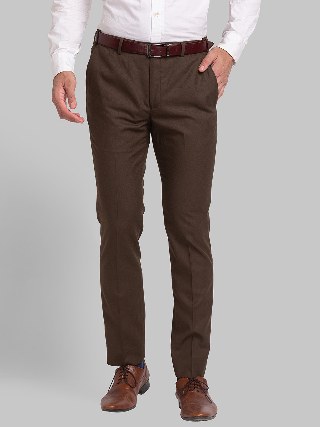 Park Avenue Super Slim Fit Dark Brown Formal Trouser For Men