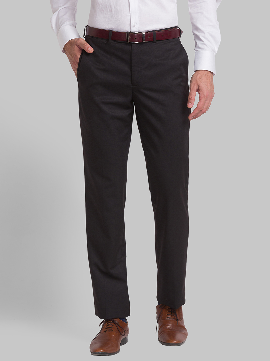 Park Avenue Smart Fit Black Formal Trouser For Men