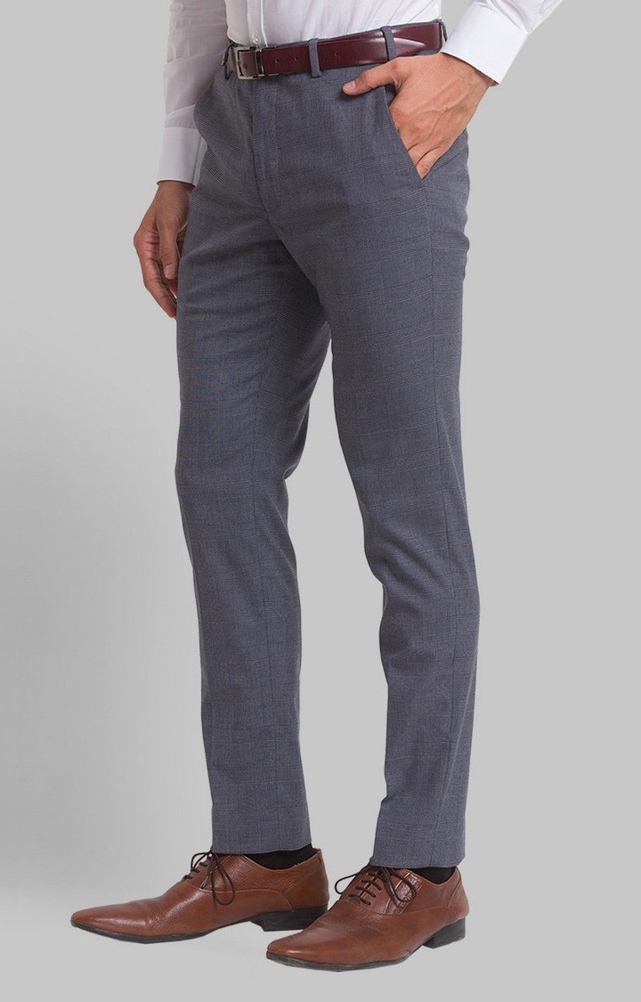 Park Avenue | Park Avenue Neo Fit Blue Formal Trouser For Men 3