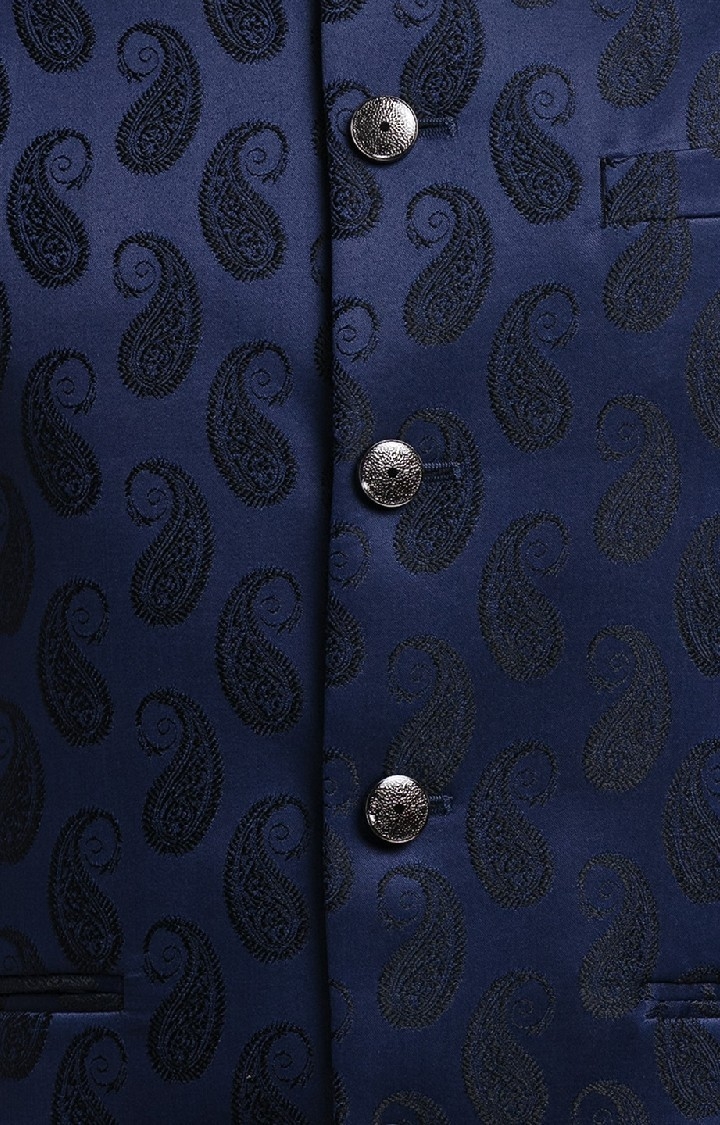 Raymond | Raymond Contemporary Fit Blue Waistcoat For Men 6